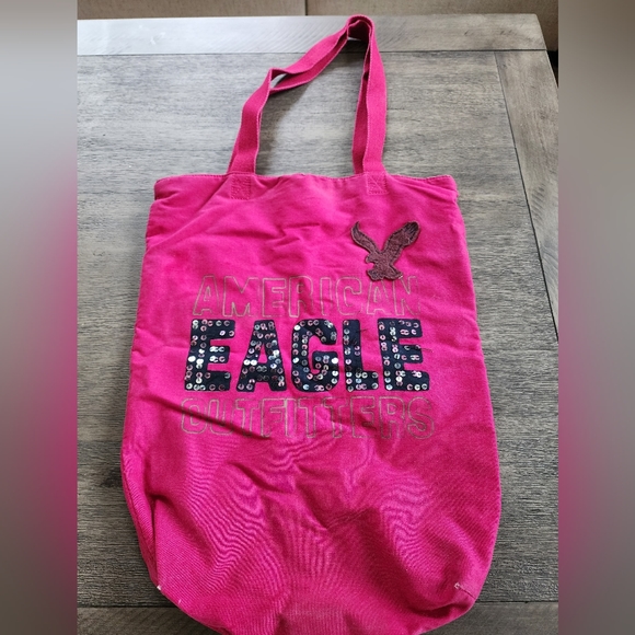 American Eagle Canvas Tote Bag - Dark Berry - Picture 3 of 7